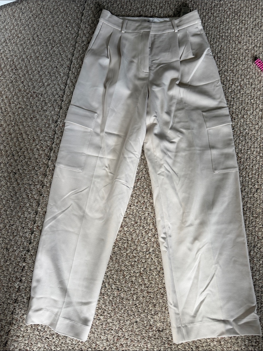 Babaton Wide-Leg Cargo Trousers in Cream